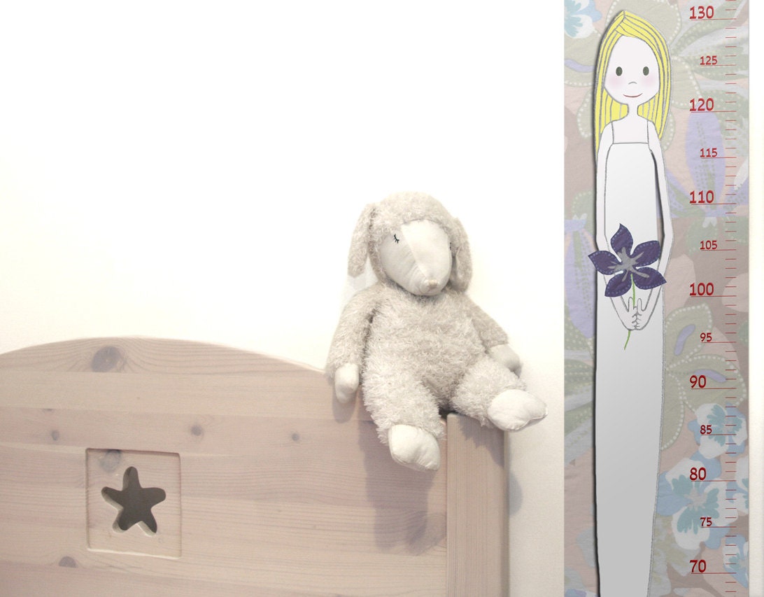 Personalized Height Chart for Girls in Vinyl Feet & Inches or Metric