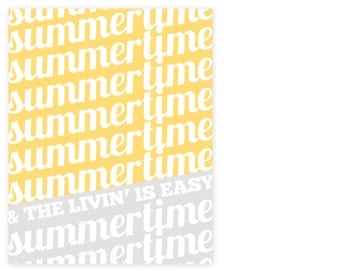 Modern Typoraphy Graphic Summertime Poster - Summer Typography Digital Art Print Lemonade Yellow Wall Decor