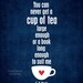Typography Poster A Cup of Tea and a Long Book - CS Lewis red home decor kitchen quote modern original print