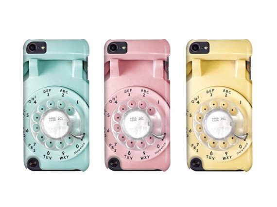 iPod case featuring Rotary Phone image, iPod 5th generation case, retro, iPod 4 case, cool iPhone cover, under 50, mad men
