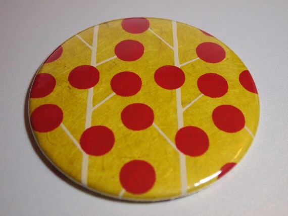 Single Yellow and Red Cherry Tree Travel Pocket Mirror Il_570xn