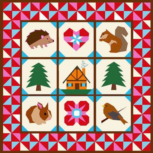 BOM quilt (May to Dec 2013) Around my House paper pieced pattern