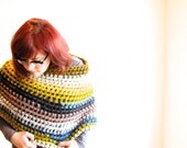 Multi Color Shawl, Scarf, Infinity Scarf, Cowl Oversized cScarf