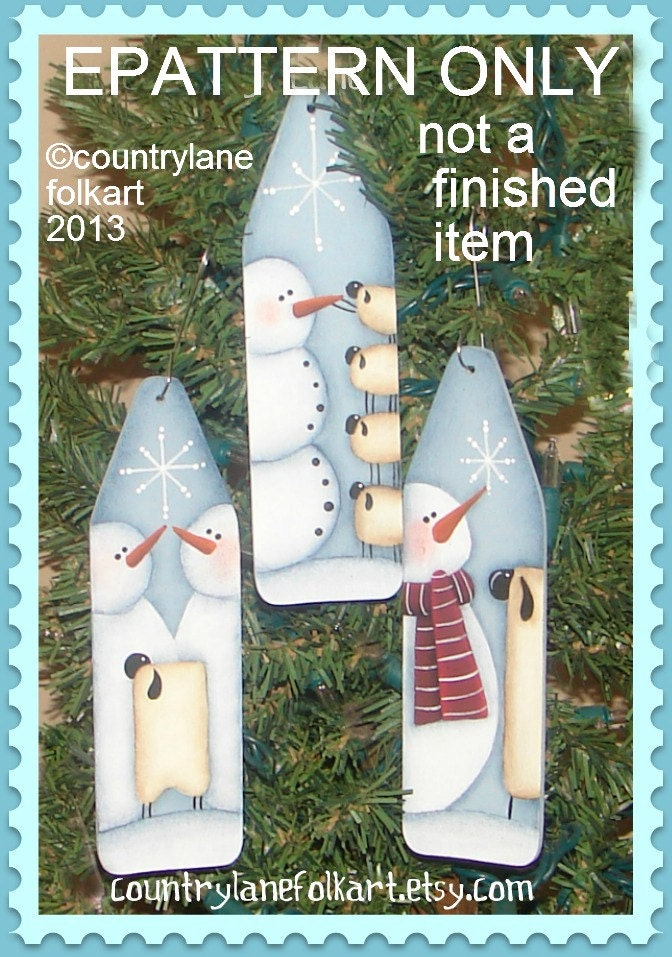 0005 snowman and sheep mini iroing board ornament EPATTERN, snowman, ornament, sheep, mini ironing board, decorative painting