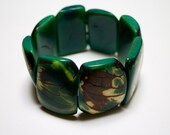 Spotted Tagua Bracelet (Green) Eco-friendly Jewelry - Boho- Bohemian