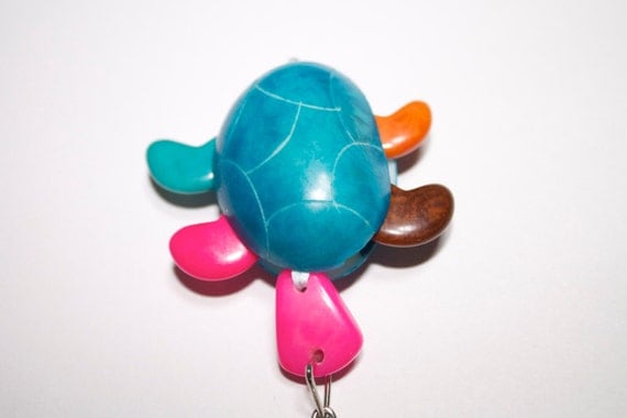 Turtle Shaped Tagua Keychain