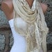 Yellow Lace Scarf Shawl Scarf - Cowl - fatwoman bridesmaid gifts