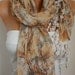 Floral Scarf - Shawl Scarf - Women  Scarf - Cowl Scarf  - Multicolor -fatwoman - Autumn / Fall Flowers