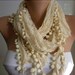 BIG SALE Yellow Scarf  -    Cowl with Lace Edge
