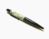 Hand Turned Pen - Sierra Ballpoint - Twist Style - Gold Dust Acrylic - Black Chrome Hardware - Black Ink - Black Velvet Pouch Included