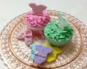 12 Fondant  Baby Valerina Dress  - Cupcake Toppers