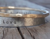 Personalized Wedding Bracelet Silver and Gold Wedding CUFFS Hammered Personalized Inspirational Gift for Bride Wedding Gift Bridal Gift
