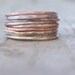 Stacking Skinny Rustic Rings Silver Gold Copper Rings NINE Stacking Hammered Brushed Soldered Delicate Simple Rings Chic Spring Fashion