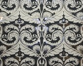 1970's Vintage Wallpaper Judscott Handprint "Camelot" Gray and White on Silver Mylar