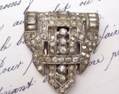 Art Deco Paste Brooch clip 1920s Gatsby