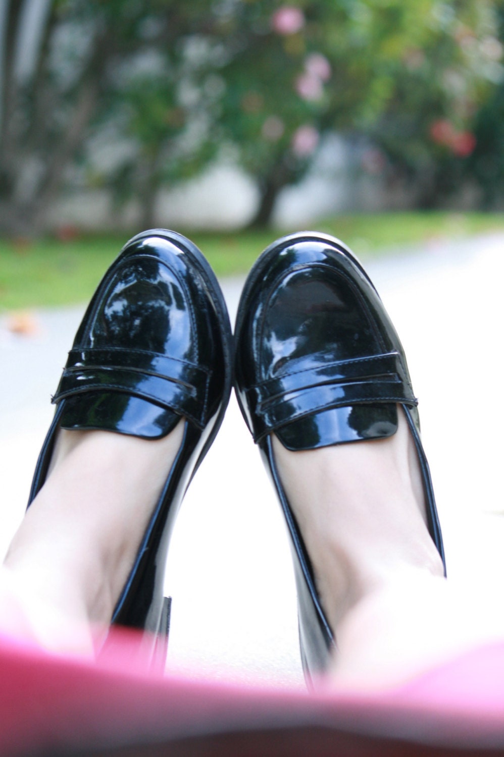 Womens Pleather Black Loafers. Size 7 Womens Black Loafers. Dexter Loafers. Grandpa Loafers
