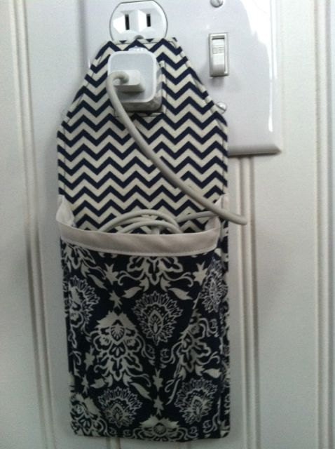 Docking Station for iPhone 5 iPhone 4 iPod touch iPhone 4S navy and off white chevron and floral patterns