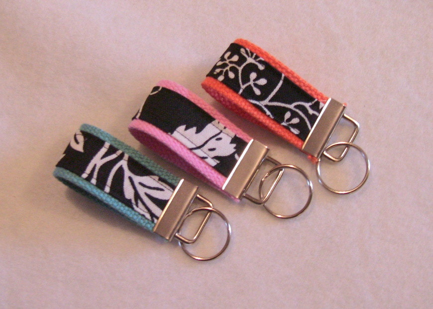 Small Key Fob Keychain with attached key ring