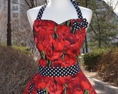 Floral Dance Apron with Ribbon