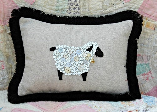 Precious Button Lamb Pillow