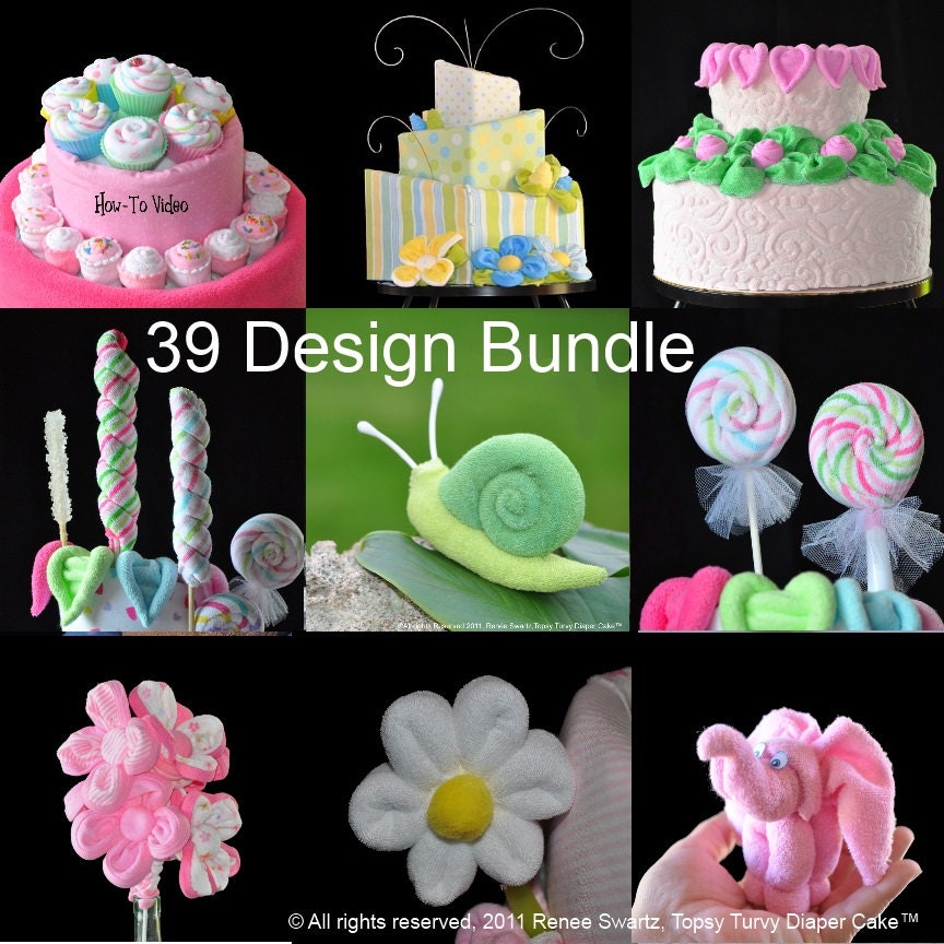 Topsy Turvy Diaper Cake Bundle Package (All Designs)