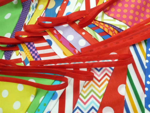 CARNIVAL PARTY BUNTING ..super bright...60 foot of color, 2 x 30 foot banners all you need for your party decor.
