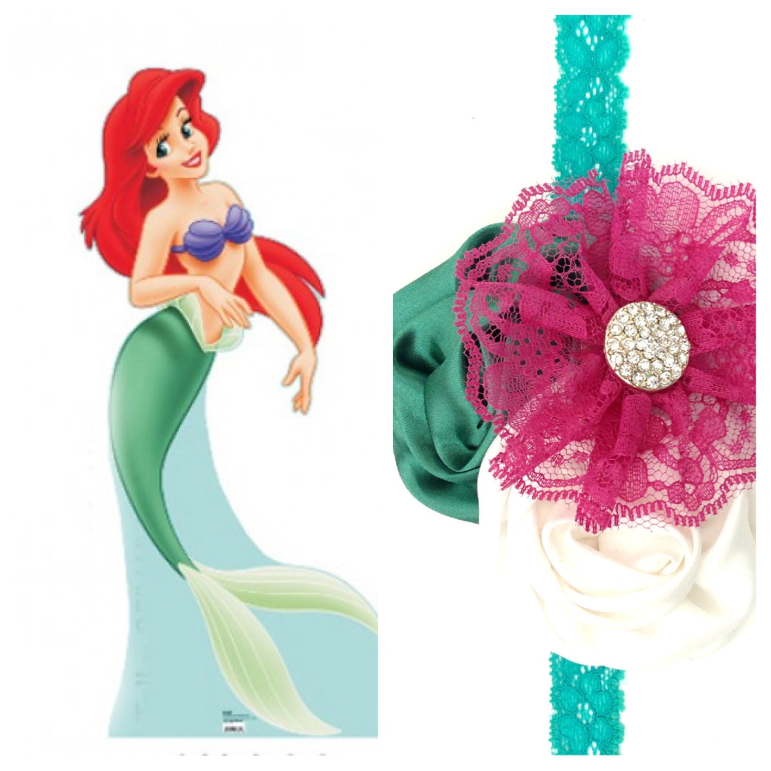 NEW -  The ARIEL Headband The Disney Collection - Princess headband, character, Little Mermaid, dress up, Disneyland, Disney
