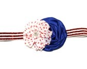 SUMMER 2013 - Patriotic Satin Rosette and Twirl Collection - 4th of July, Summer, Memorial Day, Labor Day, Red white and blue