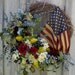 Americana Wreath, Patriotic, Fourth of July Wreath, Boston, Williamsburg, Tea Stained Flag