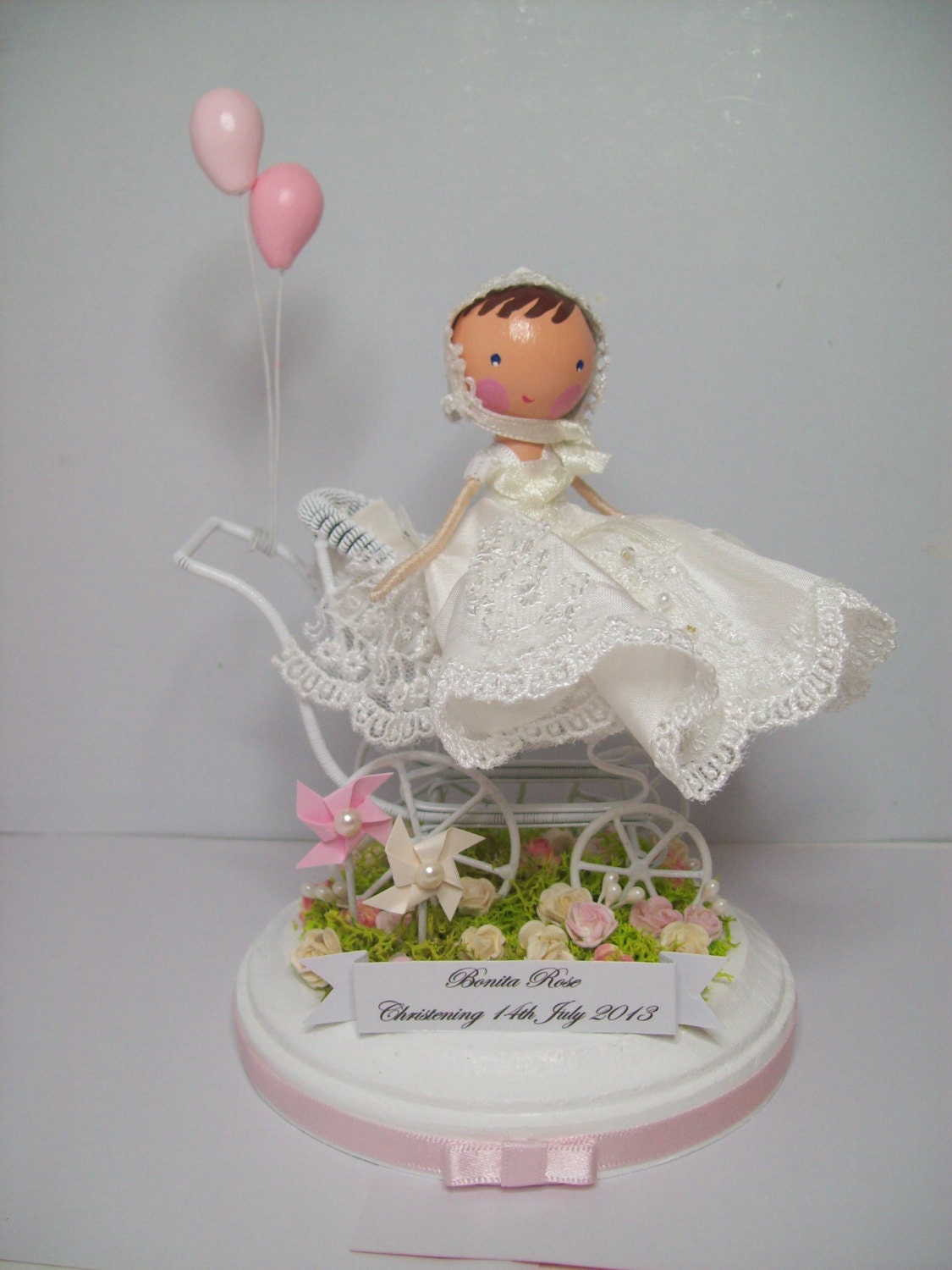 christening custom cake topper