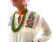 Gypsy  Tunic Mexican Embroidered Mini Dress