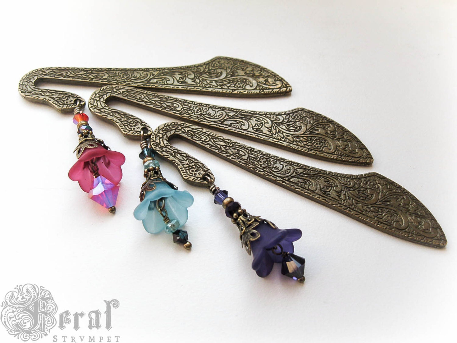 Fairy Flower Mini Grimoire Bookmarks Set of Three in Your Favourite Colours. Wiccan Pagan Handfasting Bridesmaid Gift