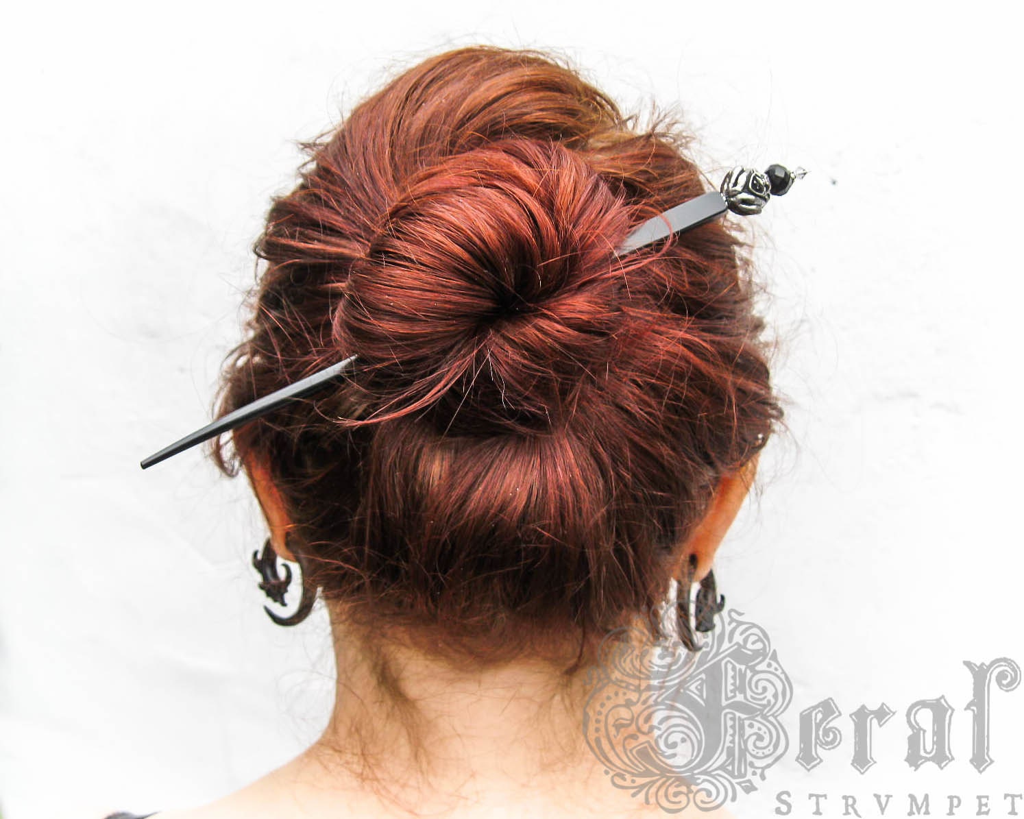 Laughing Gargoyle Hair Stick. Gift for the Long Haired Goth Gothic Black Hair Stick