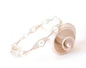 white wire wrapped bangle bracelet
