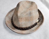 1950's Hat Fedora Pastel Plaid Mens Womans Unisex Hat Size Medium