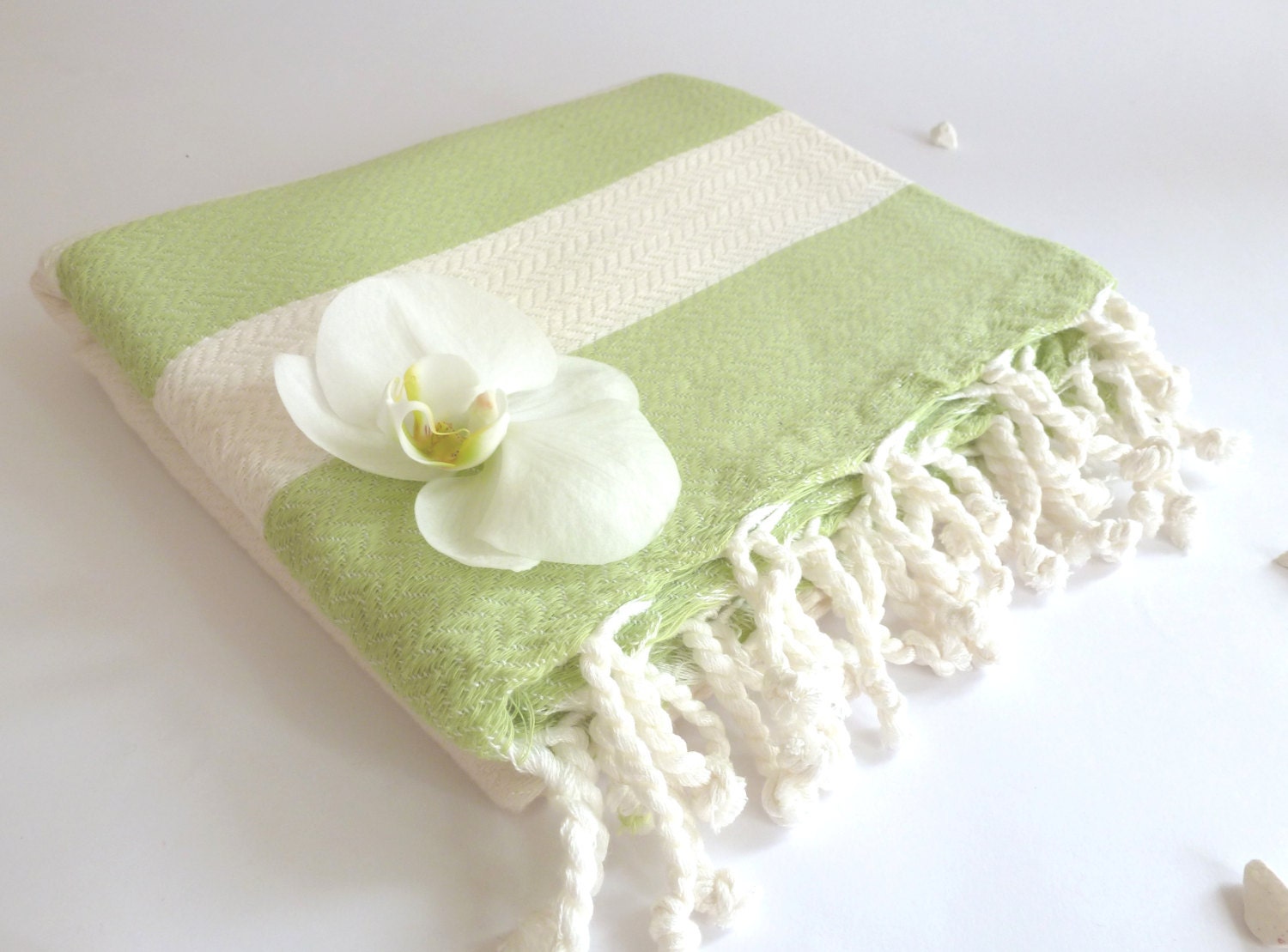 Organic Bamboo Turkish Towel, Bath, Natural Peshtemal, Hammam, spa, yoga, beach, Bath and Beauty, Mother's Day  Gift, Green