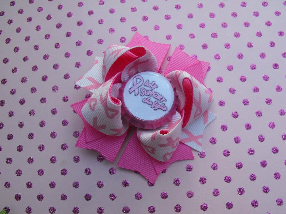 Breast Cancer Awareness Bottlecap Boutique Bow