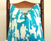 On Both Sides - Designer Pillow - Throw Pillow - Schumacher - Trina Turk - Beauty Bark - Laguna - 16x16 in - Indoor/Outdoor