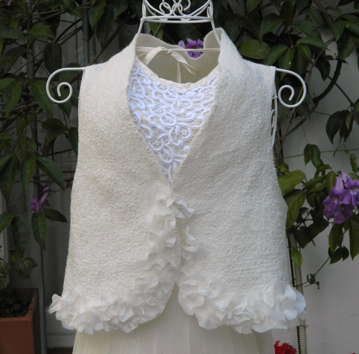Silk felted Bridal bolero shrug