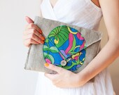 iPad sleeve or case - Tropical design - Floral - Natural materials - Bright colors - Brazil - OOAK