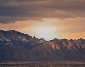 Sunset Mountain Photography Print 11x14 Fine Art New Mexico Sandia Mountains Southwest Desert Landscape Photography Print.