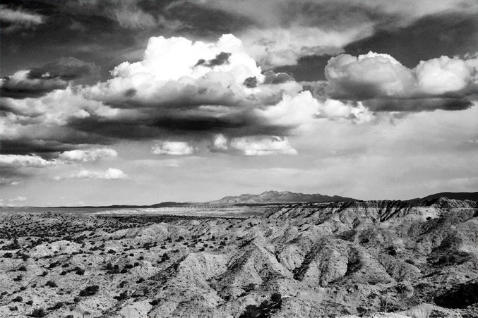 Southwest Storm Photography Print 11x14 Fine Art Sandia Mountains New Mexico Desert Black and White Spring Landscape Photography Print.