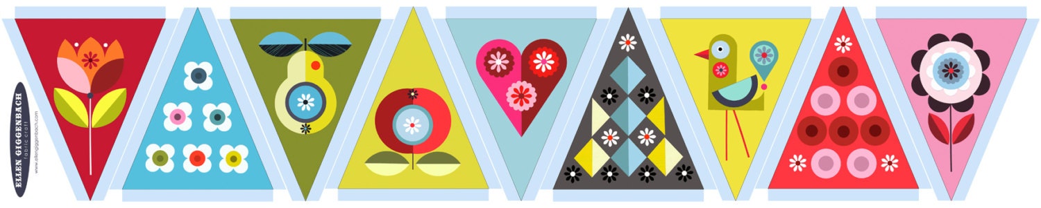 Sew your own bunting fabric panel