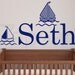 Sailboat with Personalized Name Wall Decal