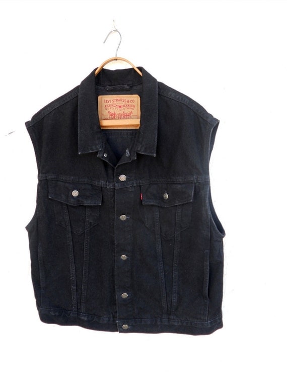 levi's trucker vest black