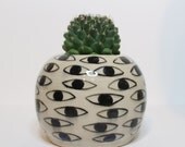 Eye Pot - Black and White succulent ceramic holder