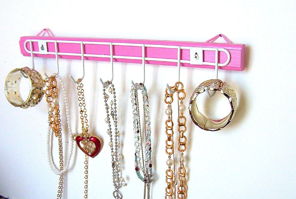 Jewelry Bracelet Necklace Holder Organizer Display Hot Pink