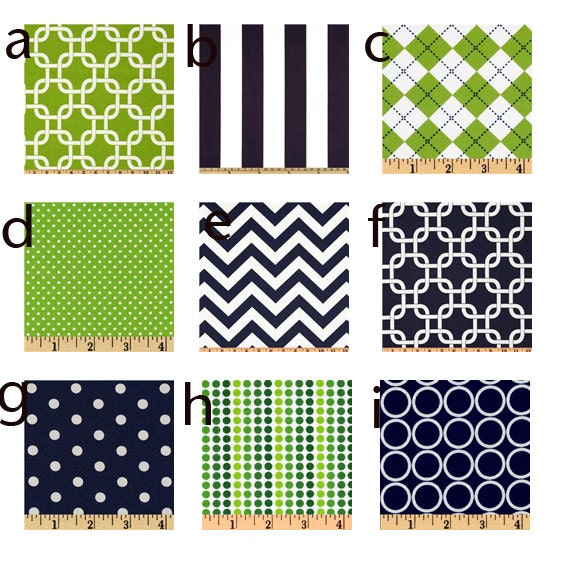 Custom baby bedding - Blue and Green