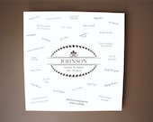 Wedding Guest Book Alternative Stretched Canvas Wedding Guest Signature Wall Hanging "Established"18x18