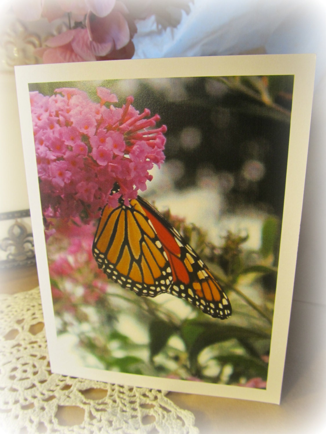 Note Card with Envelope, Monarch , All purpose, Blank Inside, In plastic sleeve